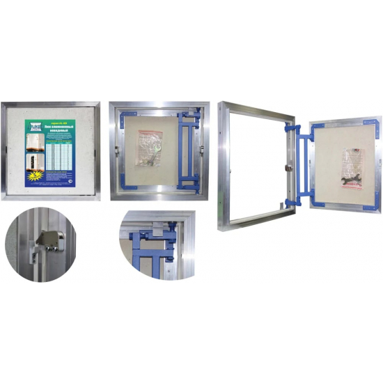 Ревизионный люк под плитку AL-KR  LYUKER 30x30 см алюминиевый нажимной