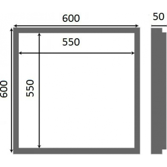 Ревизионный люк под плитку K  LYUKER 60x60 см стальной нажимной