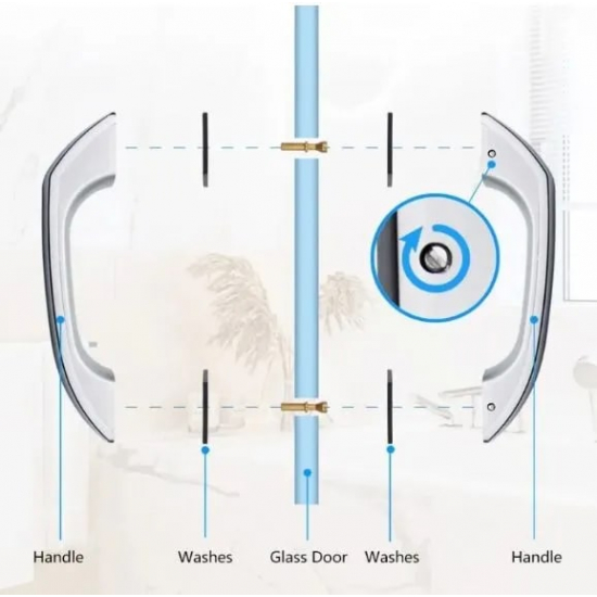 Ручка дверная для душевой кабины 145 мм 2 штуки