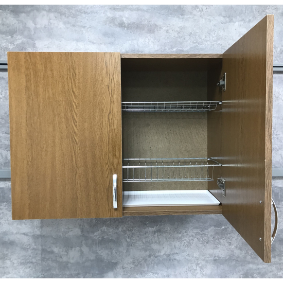 Шкаф для посуды САНТРЕК 80 ЛДСП Дуб рустикальный с сушилкой