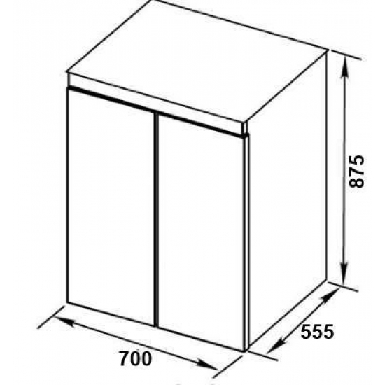 Шкаф напольный для стиральной машины DE AQUA Трио Люкс 70 белый