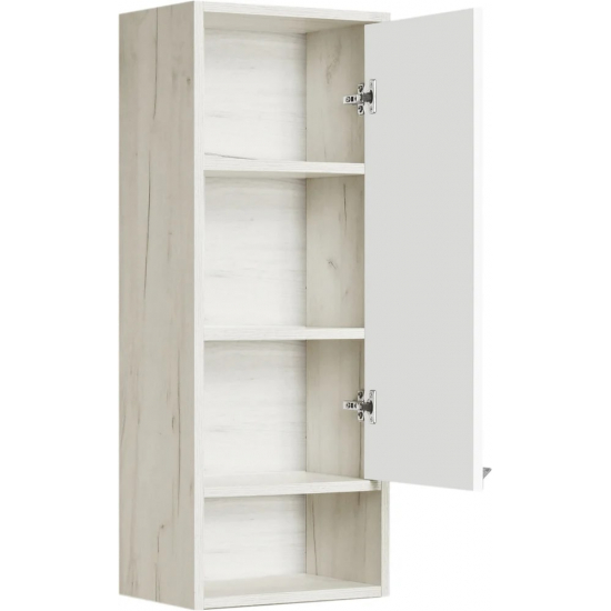 Шкаф навесной АКВАТОН Флай R, дуб крафт, белый