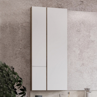 Шкаф навесной АКВАТОН Мишель 43 дуб эндгрейн, белый