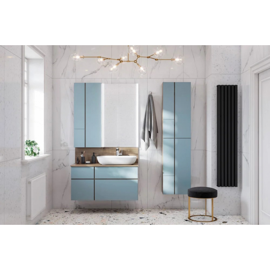 Шкаф навесной АКВАТОН Мишель дуб рустикальный, фьорд