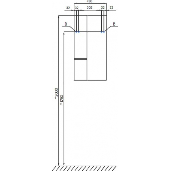 Шкаф навесной АКВАТОН Мишель дуб рустикальный, фьорд