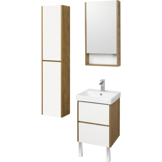 Шкаф навесной АКВАТОН Сканди 35 белый, дуб рустикальный