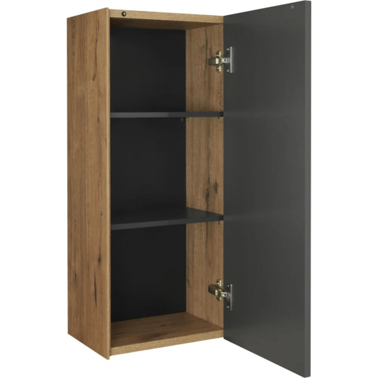 Шкаф навесной АКВАТОН Сохо 35 дуб веллингтон, графит софт