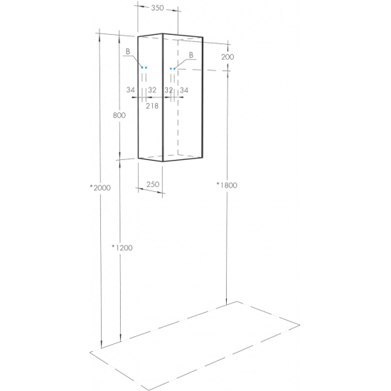 Шкаф навесной АКВАТОН Сохо 35 дуб веллингтон, графит софт