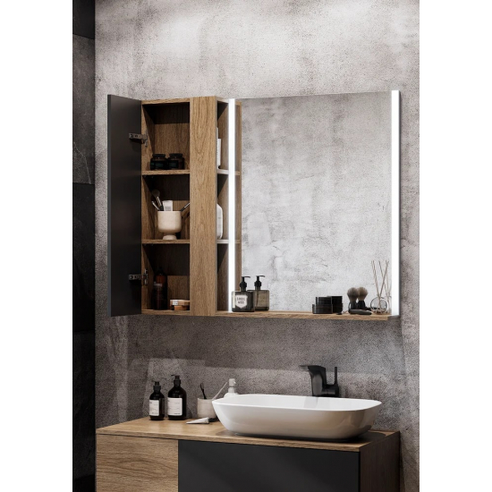 Шкаф навесной АКВАТОН Терра 35х14 дуб кантри, антрацит, универсальный