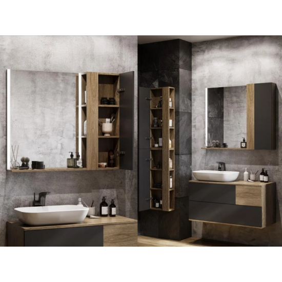 Шкаф навесной АКВАТОН Терра 35х20 дуб кантри, антрацит, универсальный