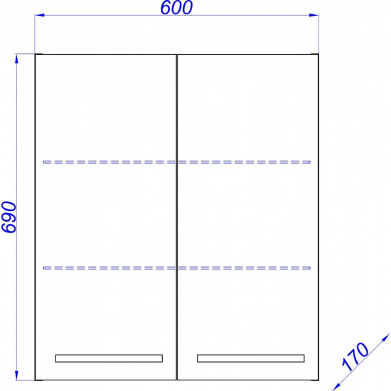 Шкаф навесной AQWELLA Аллегро 60