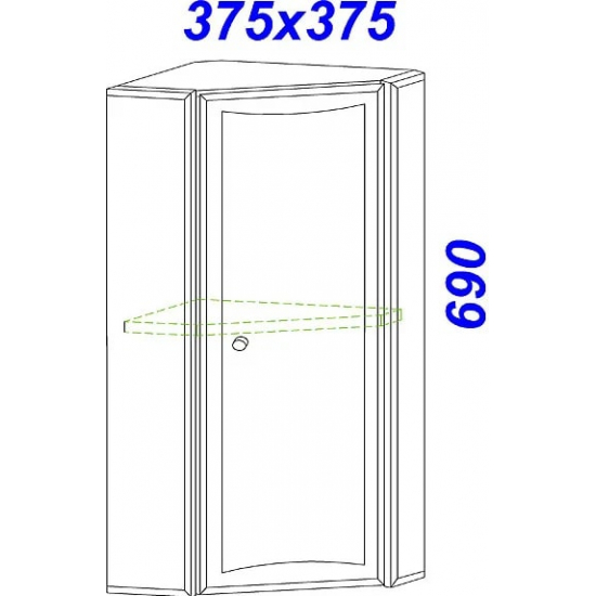 Шкаф навесной AQWELLA Барселона Вa36 угловой