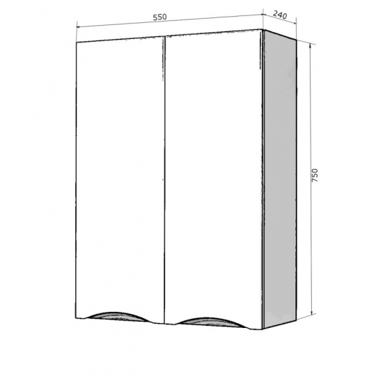 Шкаф навесной AURA Палермо 55 белый