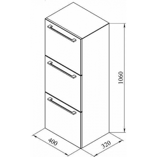 Шкаф навесной DE AQUA Куба 40 белый