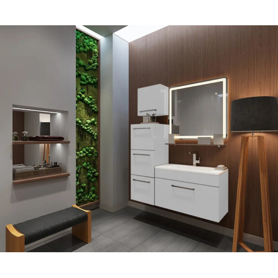 Шкаф навесной DE AQUA Куба 40 L левый, белый