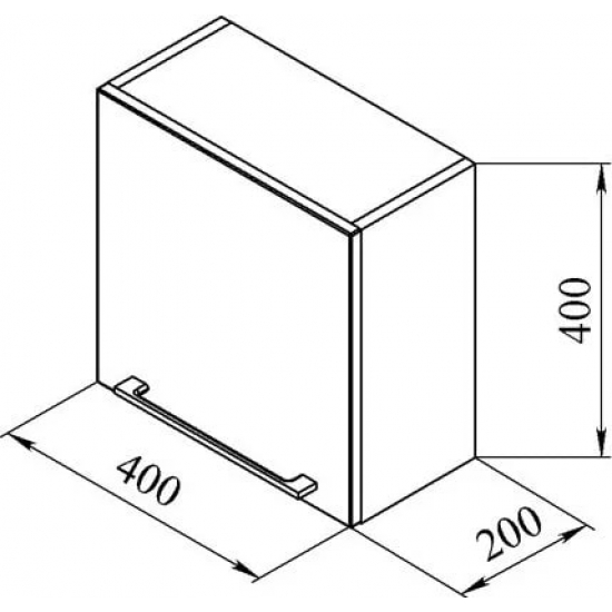 Шкаф навесной DE AQUA Куба 40 L левый, белый