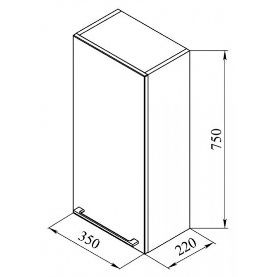 Шкаф навесной DE AQUA Тока 4 35 R белый 