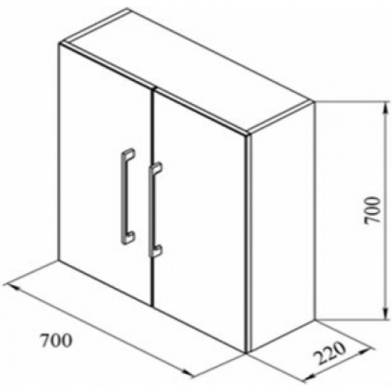 Шкаф навесной DE AQUA Трио Люкс 70 белый