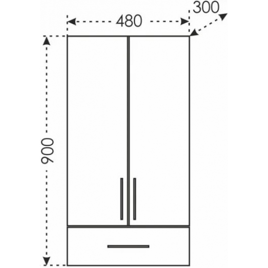 Шкаф навесной САНТА Дублин 48/90 с 1 ящиком