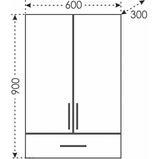 Шкаф навесной САНТА Дублин 60/90 с 1 ящиком