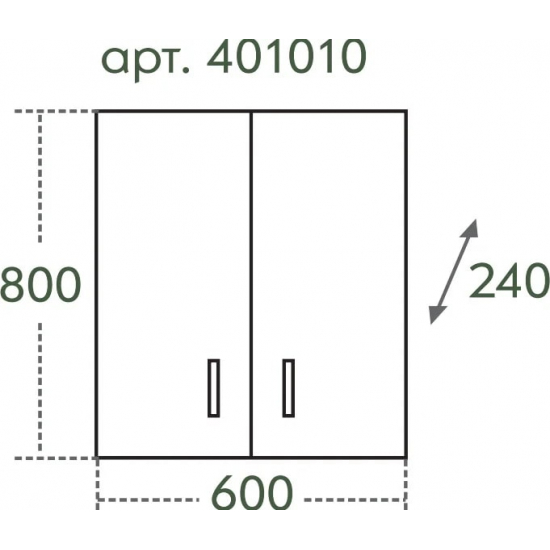 Шкаф навесной САНТА Стандарт ПШ 60/80 2 двери