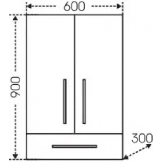 Шкаф навесной САНТА Вегас 60/90 с 1 ящиком