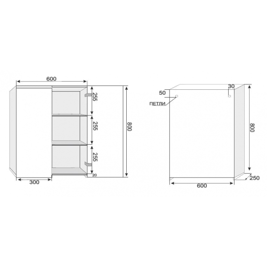 Шкаф навесной STYLE LINE Атлантика 60 старое дерево