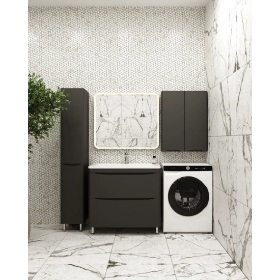 Шкаф навесной STYLE LINE Бергамо мини 600 Люкс Plus, антискрейтч чёрный