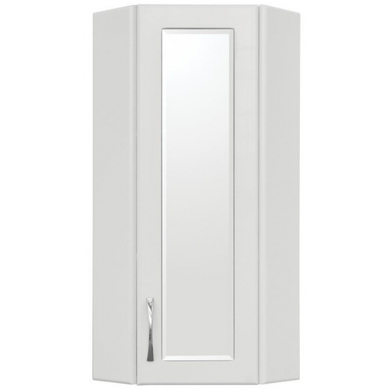 Шкаф навесной STYLE LINE Эко Стандарт 30 с зеркальными вставками, угловой, белый