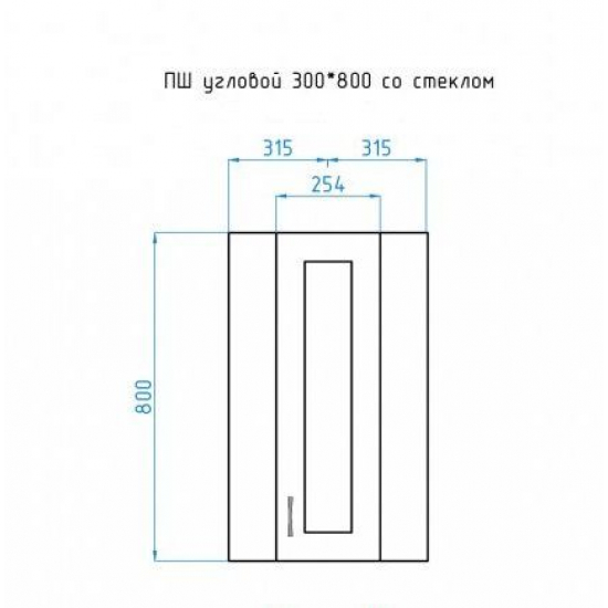 Шкаф навесной STYLE LINE Эко Стандарт 30 с зеркальными вставками, угловой, белый