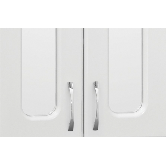 Шкаф навесной STYLE LINE Эко Стандарт 48 с зеркальными вставками, белый