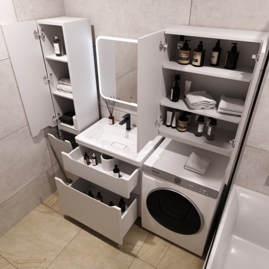 Шкаф навесной STYLE LINE Марелла мини 600 Люкс Plus, антискрейтч белый матовый