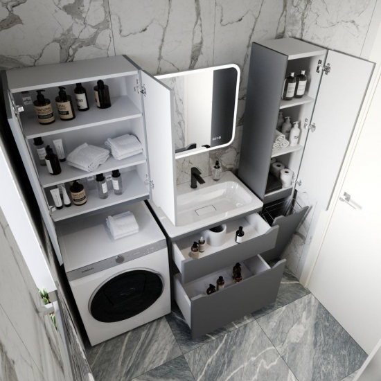 Шкаф навесной STYLE LINE Марелла мини 600 Люкс Plus, антискрейтч серый