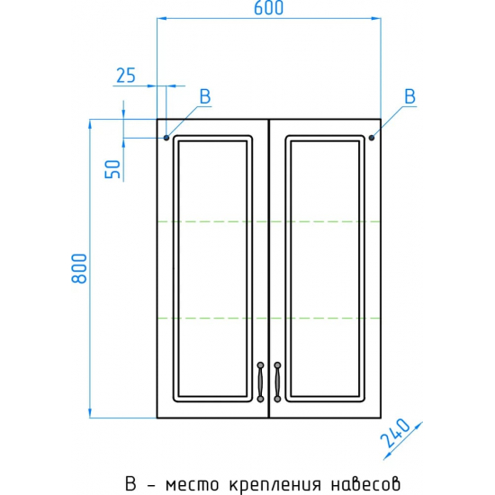 Шкаф навесной STYLE LINE Олеандр-2 60 Люкс, белый