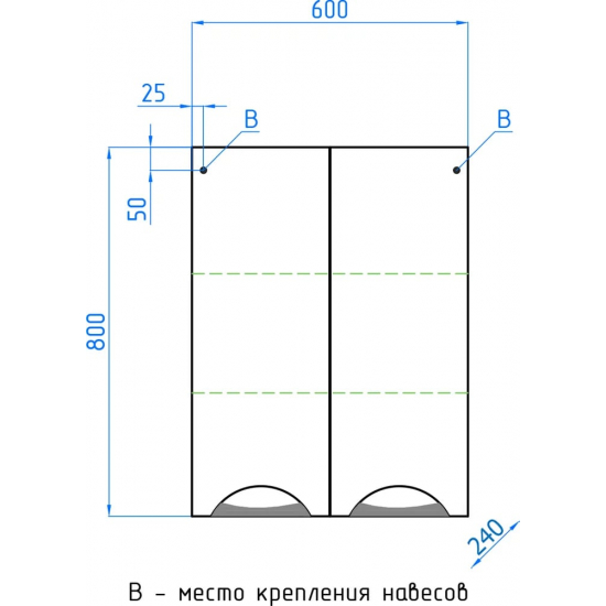 Шкаф навесной STYLE LINE Жасмин 60 белый