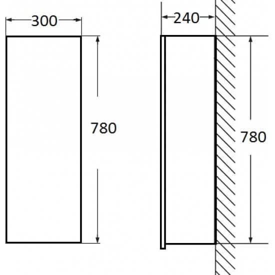 Шкаф навесной VOD-OK Тендер 30 L, подвесной, белый