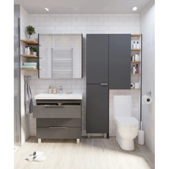 Шкаф-пенал 1МАРКА Gaula 40Н L, черный