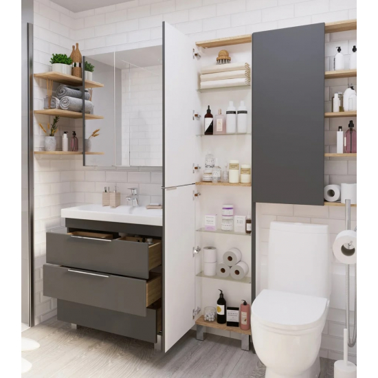 Шкаф-пенал 1МАРКА Gaula 40Н L, черный