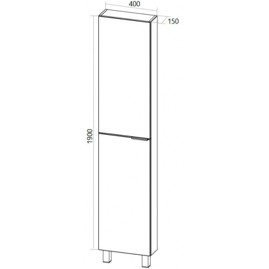 Шкаф-пенал 1МАРКА Gaula 40Н L, черный