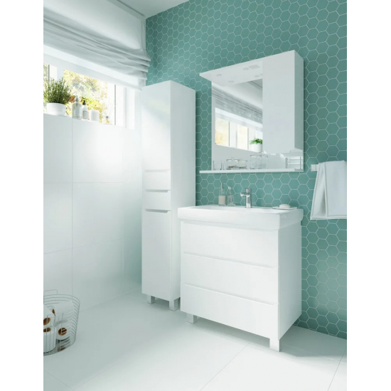 Шкаф-пенал 1МАРКА Кода 35Н белый глянец