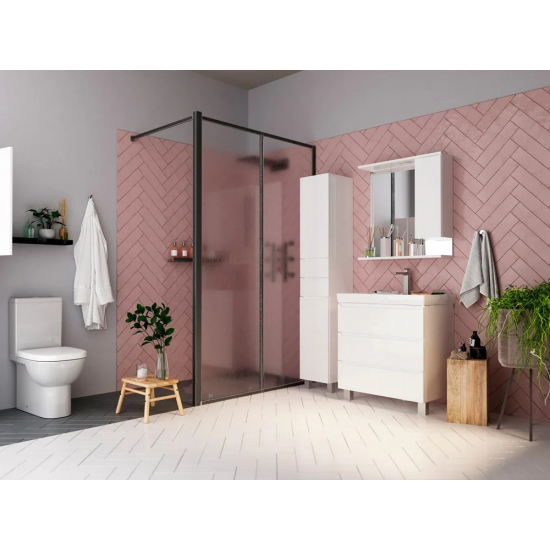 Шкаф-пенал 1МАРКА Кода 35Н белый глянец