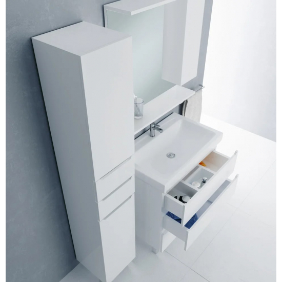 Шкаф-пенал 1МАРКА Кода 35Н белый глянец