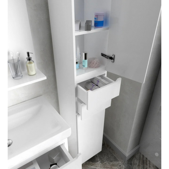 Шкаф-пенал 1МАРКА Кода 35Н белый глянец