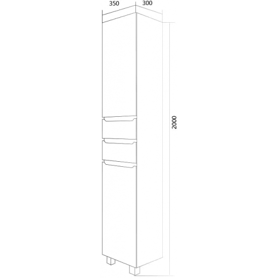 Шкаф-пенал 1МАРКА Кода 35Н белый глянец