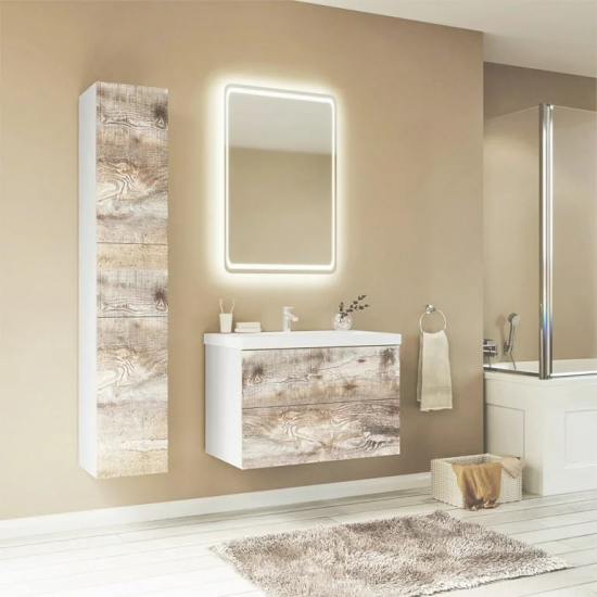 Шкаф-пенал 1МАРКА Mix бетон, push