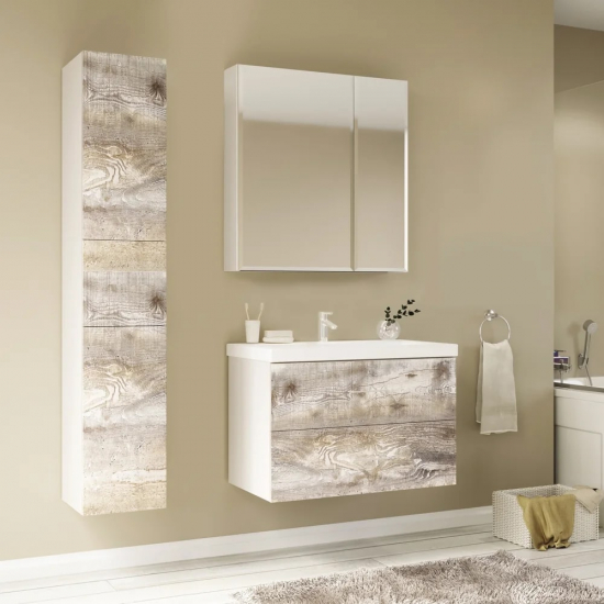 Шкаф-пенал 1МАРКА Mix бетон, push