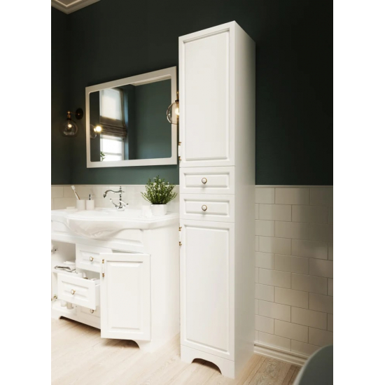 Шкаф-пенал 1МАРКА Прованс 35Н белый глянец