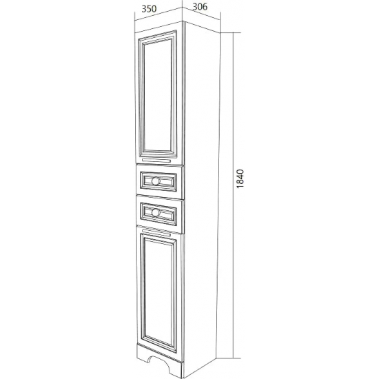 Шкаф-пенал 1МАРКА Прованс 35Н белый глянец