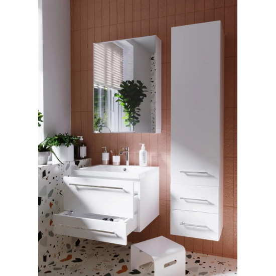 Шкаф-пенал 1МАРКА Соната 35П с 1 дверцей и 2 ящиками, белый глянец