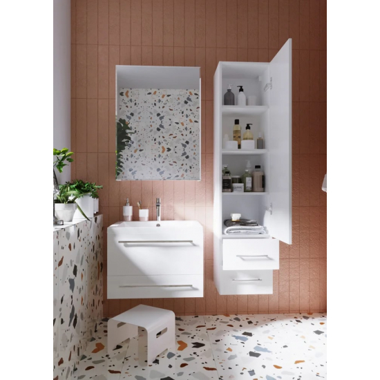 Шкаф-пенал 1МАРКА Соната 35П с 1 дверцей и 2 ящиками, белый глянец